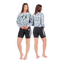 Load image into Gallery viewer, Womens MD Teal Floral Long Sleeve Top
