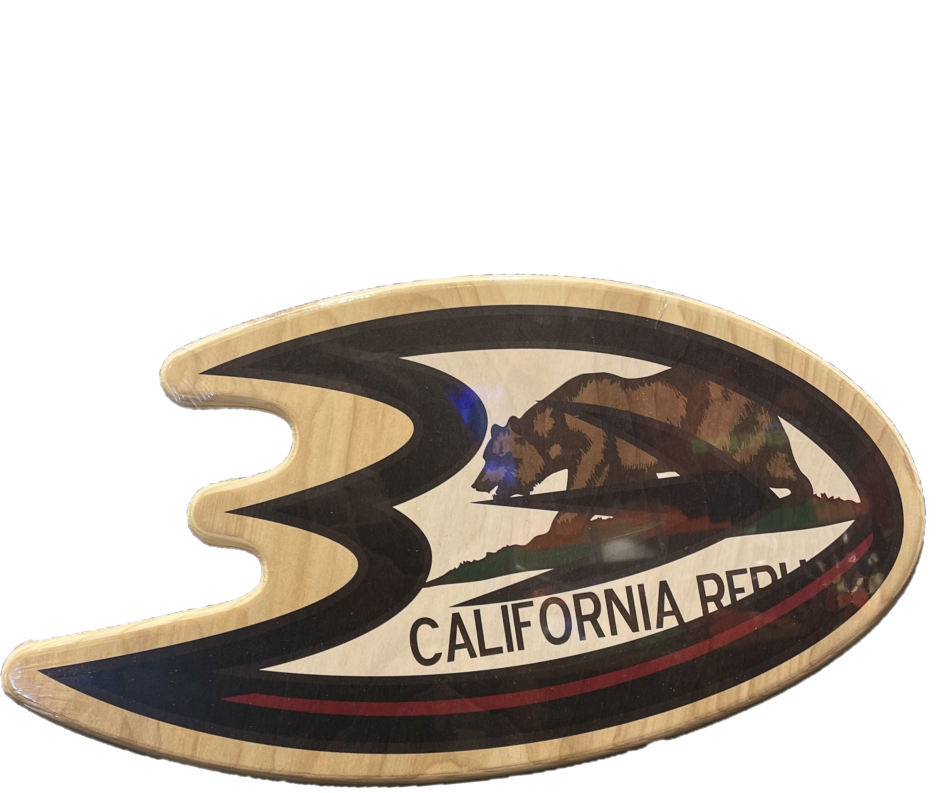 D Logo CA Flag Wood Sign